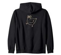 Y2K 90s Crazy Scary Hen Chicken is Scared. Zip Hoodie