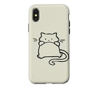 Y2K 90s Cute Chubby Cat Tomcat Lying on Its Back Case for iPhone X/XS