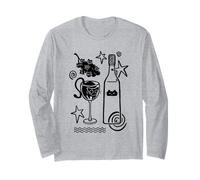 Y2K 90s Cute Curious Kitten Stuck in a Wine Glass Long Sleeve T-Shirt