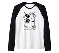 Y2K 90s Cute Curious Kitten Stuck in a Wine Glass Raglan Baseball Tee