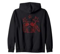 Y2K 90s Cute Raccoon Pizza Thief Beneath the Stars Zip Hoodie