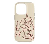 Y2K 90s Cute Rats Dancing Around Beneath the Stars Case for iPhone 14 Pro