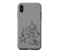 Y2K 90s Cute Rats Dancing in a Circle Beneath the Stars Case for iPhone XS Max