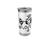 Y2K 90s Cute Scared Raccoon is Scary Under The Starry Sky Stainless Steel Insulated Tumbler