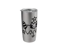 Y2K 90s Cute Scared Raccoon is Scary Under The Starry Sky Stainless Steel Insulated Tumbler