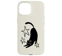 Y2K 90s Cute Sleepy Cat Tomcat Stretching beneath the Stars Case for iPhone 15