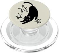 Y2K 90s Cute Sleepy Cat Tomcat Stretching beneath the Stars PopSockets PopGrip for MagSafe