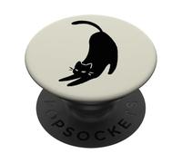 Y2K 90s Cute Sleepy Cat Tomcat Stretching PopSockets Adhesive PopGrip