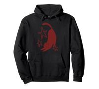 Y2K 90s Cute Sleepy Tomcat Cat Stretching beneath the Stars Pullover Hoodie