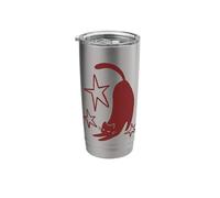 Y2K 90s Cute Sleepy Tomcat Cat Stretching Beneath the Stars Stainless Steel Insulated Tumbler