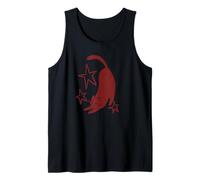Y2K 90s Cute Sleepy Tomcat Cat Stretching Beneath the Stars Tank Top
