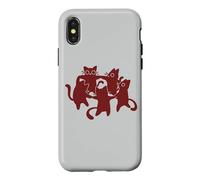 Y2K 90s Cute Tomcats and Cats Dancing in a Circle Case for iPhone X/XS