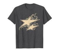 Y2K 90s Double Star Tattoo STYL T-Shirt, Men, Dark Heather Grey, Medium