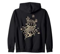 Y2K 90s Fish and Jellyfish under Stars Zip Hoodie