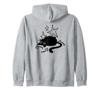 Y2K 90s Lazy Chubby Cat Tomcat by Fish Bones Stargazing Zip Hoodie