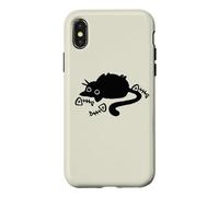 Y2K 90s Lazy Chubby Cat Tomcat on Its Back by Fish Bones Case for iPhone X/XS