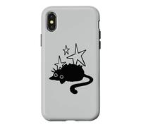 Y2K 90s Lazy Chubby Cat Tomcat Stargazing Case for iPhone X/XS