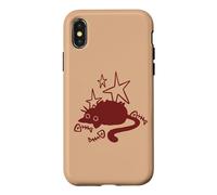 Y2K 90s Lazy Chubby Tomcat Cat by Fish Bones Stargazing Case for iPhone X/XS