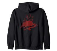 Y2K 90s Lazy Chubby Tomcat Cat by Fish Bones Stargazing Zip Hoodie