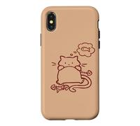 Y2K 90s Lazy Chubby Tomcat Cat Hungry After Fish Case for iPhone X/XS
