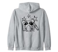 Y2K 90s Pizza Thief Cute Raccoon Beneath the Stars Zip Hoodie