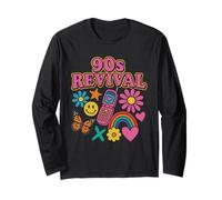 Y2K 90s Revival Retro Nostalgia Rainbow Butterfly Flower Long Sleeve T-Shirt