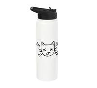 Y2K 90s Silly Dumb Cat Tomcat Kitten Stainless Steel Insulated Water Bottle