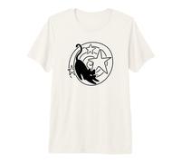 Y2K 90s Tired Stretching Cat Tomcat Under Big Starry Tail Premium T-Shirt