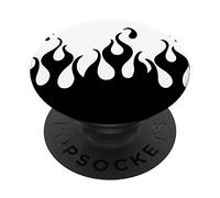 Y2K Aesthetic Black Flames White 90's E-Girl EBoy PopSockets PopGrip: Swappable Grip for Phones & Tablets