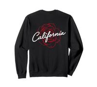 Y2K Aesthetic California Rose CA State West Coast Back Print Sweatshirt