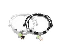 Y2k Aesthetic Star Bracelet for Women Star Couple Bracelets Handmade Star Love Strand Matching Couple Bracelets for Women Charm Dainty Long Distance Relationship Jewelry, Metal, metal