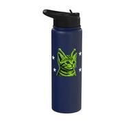 Y2K Alien Cat Meme Retro Silly Cat Vintage Space Kitty Funny Stainless Steel Insulated Water Bottle