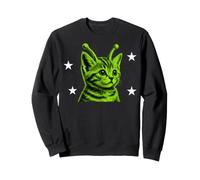 Y2K Alien Cat Meme Retro Silly Cat Vintage Space Kitty Funny Sweatshirt