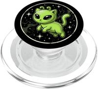 Y2K Alien Cat Meme Retro Silly Vintage Kitty Funny PopSockets PopGrip for MagSafe