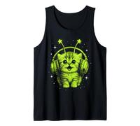 Y2K Alien Cat Meme Retro Space Kitty Cosmic Stars Aesthetic Tank Top