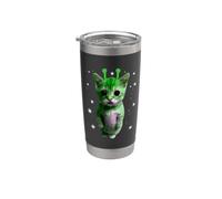 Y2K Alien Cat Meme Silly Cats Green Kitty Monster Sci-Fi Stainless Steel Insulated Tumbler