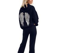 Y2K Angel Wings Hoodie and Sweatpants Set - Women's 2 Piece Tracksuit for 2025 Fall Lounge Wear