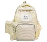 Y2k Backpack 2pcs Lightweight Preppy Backpack Set With Coin Purse Yellow | Trendy Y2k Vibe Preppy Backpack, Lightweight, 2-in-1 Storage, Ideal For Girls' School & Daily Use