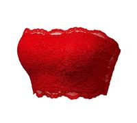 Y2K Bandeaux Tube Tops for Women Backless Lace Going Out Bandeau Tops Cute Seamless Off Shoulder Outfits Vacation Wavy Edge Off The Shoulder Night Out Bustier Sexy Strapless Tube Top Red