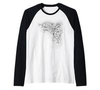 Y2K Baroque Rococo Goth Cross and Wing Alt Grunge Emo Raglan Baseball Tee
