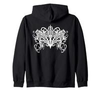 Y2K Baroque Rococo Goth Cross and Wings Alt Emo Grunge Zip Hoodie
