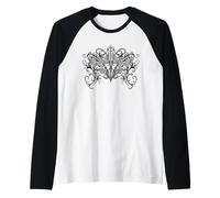 Y2K Baroque Rococo Goth Cross and Wings Alt Grunge Emo Raglan Baseball Tee