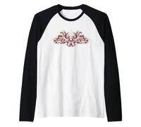 Y2K Baroque Rococo Goth Skull and Wings Emo Grunge Alt Raglan Baseball Tee