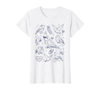 Y2K Birds Cute 2000s Nostalgia Aesthetic Flip Phone Line Art Value Graphic T-Shirt