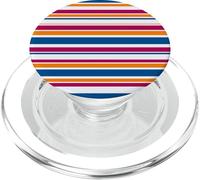 Y2K Blue Burgundy Orange Stripe Retro Aesthetic Pattern PopSockets PopGrip for MagSafe