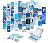 Y2K BOO Blue Sky Wall Collage Kit | Aesthetic Sky-House-Scenery Pictures | Calming Landscape Photo Wall Art for Teen Girls Boys | Dorm Trendy Tranquil Home Decor | 4" x 6" (Set of 50)