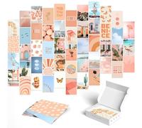Y2K BOO Peachy Sky and Sea Wall Collage Kit | Photo Aesthetic Peach & Blue Pictures | Trendy Home Decor for Teens | Dorm Cozy Pastel Vibes Art | 4" x 6" (Set of 50)