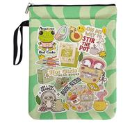 Y2K Book Lover Style Book Cover, Cute Frog Pattern Book Cover Protector for Paperback Book with Handle Pocket for Readers, Bookworm, Book Club, Gifts for Christmas, Reading Accessories for