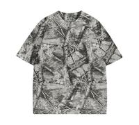 Y2k Camo Oversized Short Sleeve Crew Neck Baggy Shirts Maple Leaf Printed Tshirts Shirts for Women Men, Camo 07, M