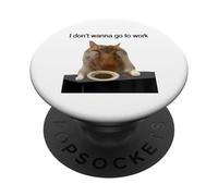 Y2K Cat Funny Crying Cat Meme I Don’t Wanna Go To Work Shirt PopSockets Adhesive PopGrip